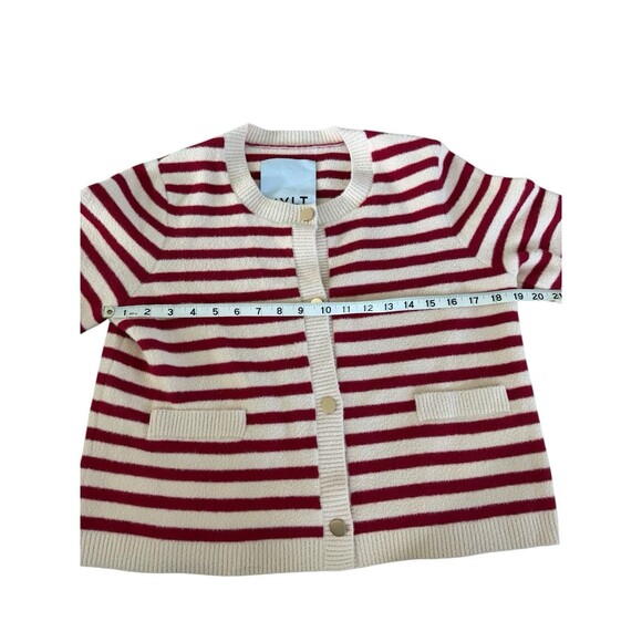 Anthropologie x NVLT Striped Knit Sweater Fisherman Coastal Cardigan Cozy Size S - Picture 9 of 11